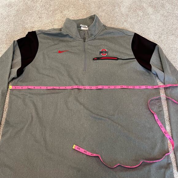 Nike Dri Fit Men's Quarter Zip Pullover Ohio State Grey Size‎ XL - Picture 9 of 9